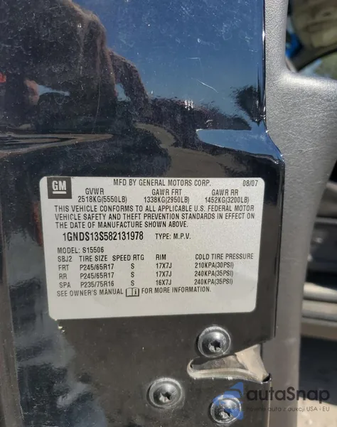 2008 Chevrolet Trailblazer Ls z USA, uszkodzony, nr VIN 1GNDS13S582131978